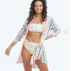 SummerSalt The Short Effortless Shirtdress Cover-Up - Rainbow Stripe